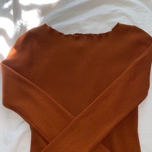 rust knitted midi dress